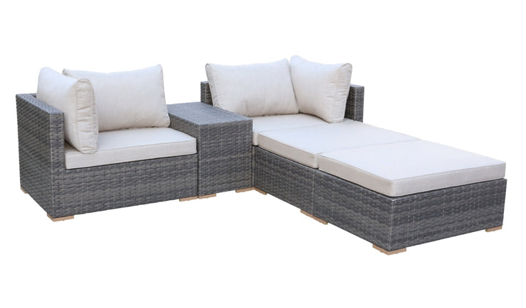 5 Piece All-Weather Patio Furniture Set, Sunbrella UV Fabric (Blue)