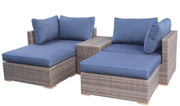 5 Piece All-Weather Patio Furniture Set, Sunbrella UV Fabric (Blue)