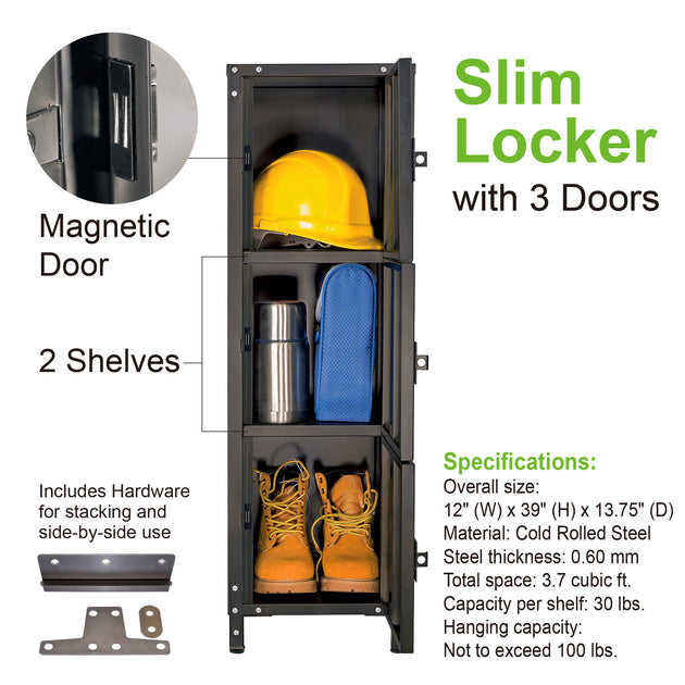 Allspace Slim Locker with 3 Doors - 450112ET – Allspace Home Organizing ...