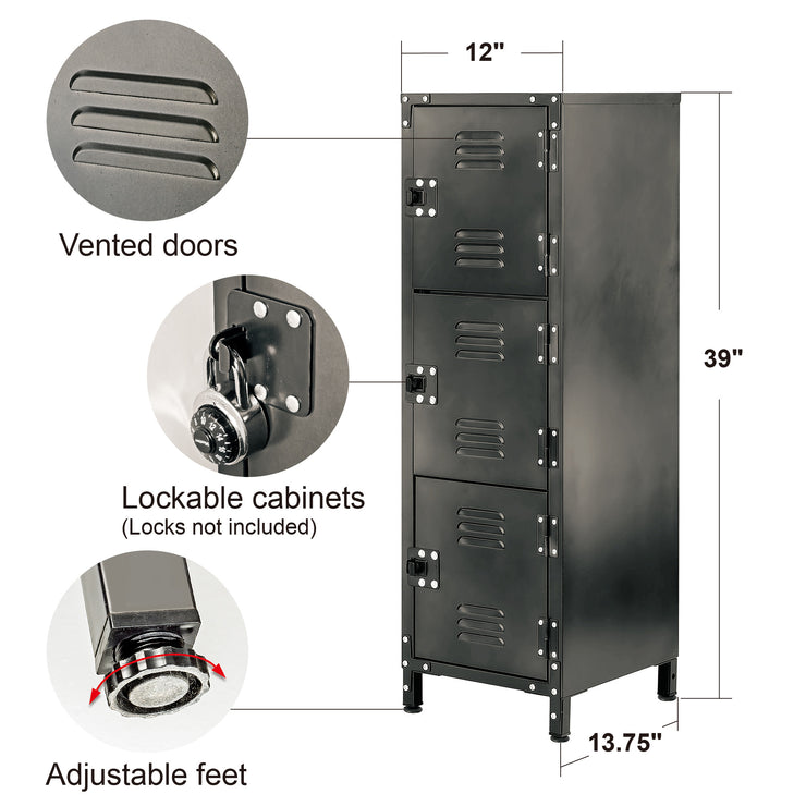 Slim Locker with 3 Doors